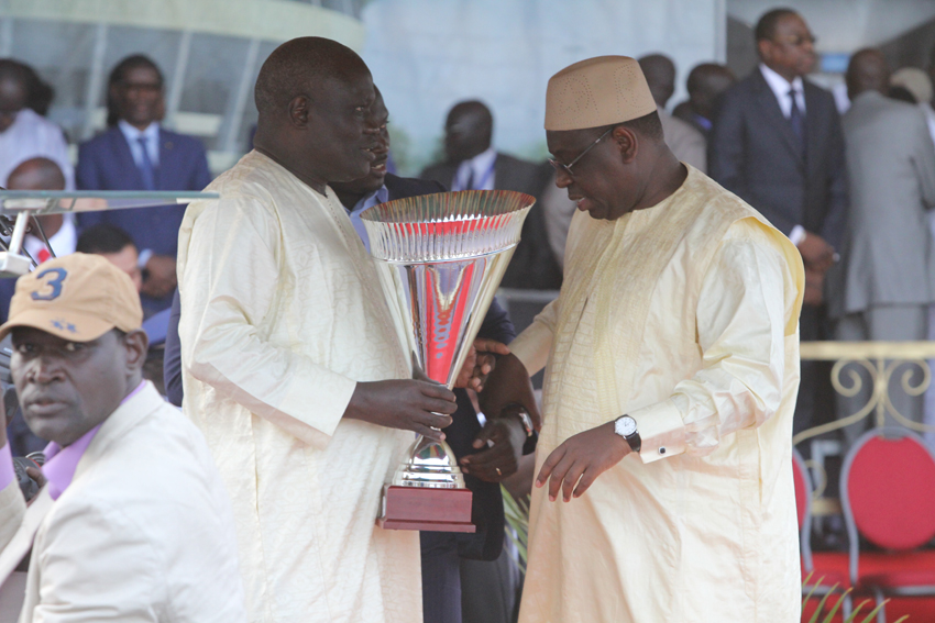Images de la pose de la première pierre de l'arène nationale de lutte Sénégalaise