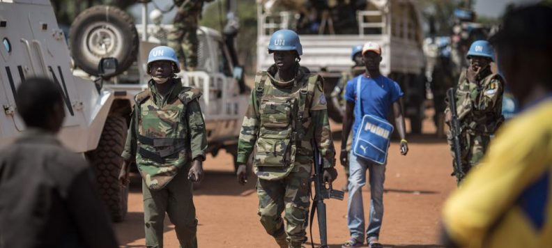 CEREMONIE FUNEBRE DU CASQUE BLEU DE LA POLICE TUE EN CENTRAFRIQUE