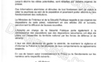        Voici le communiqué de mise en garde du ministre de l'Intérieur ! (EXCLUSIF DAKARPOSTE)