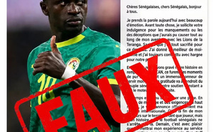 Fact-check : Le communiqué annonçant la retraite internationale de Sadio Mané est faux