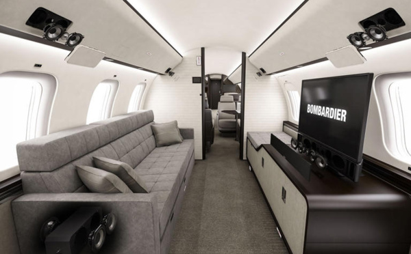 Voici le jet Global 8000 de Bombardier, l'avion le plus rapide depuis le Concorde qui comprend un grand dressing, une cuisine, un coin