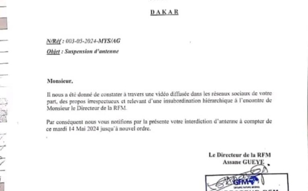 RFM: Sidate Thioune suspendu d'antenne pour avoir critiqué El hadj Assane Guèye