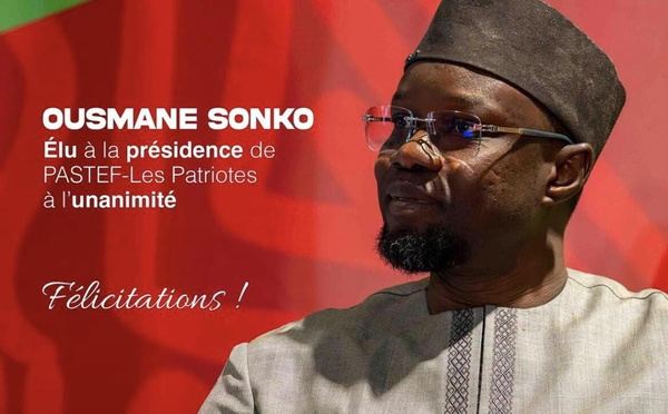 Pastef : Ousmane Sonko reconduit à l’unanimité pour 6 ans à la tête du parti !