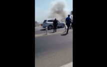 Une voiture prend feu sur l’autoroute à péage