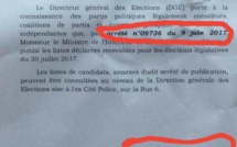 Encore une erreur dans les documents de la direction générale des élections (Images)