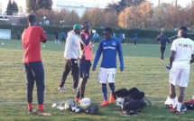Les "Lions" sans équipements lors de leur galop d'entraînement à Paris