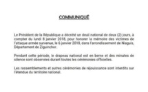 Deuil national- Voici le décret Présidentiel !