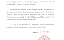 Collecte pour le parrainage : Le ministre de l’Intérieur appelle les candidats à avoir des coordonnateurs nationaux (DOCUMENT)