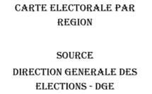 CARTE ELECTORALE PAR REGION (SOURCE DIRECTION GENERALE DES ELECTIONS - DGE)