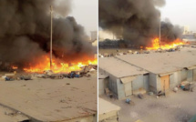 Violent incendie en cours au marché Petersen