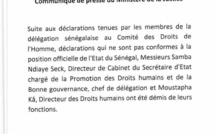 Comité des droits de l'homme : Moustapha Ka et Samba Ndiaye Seck limogés virés (document)