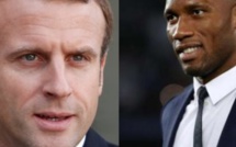 Macron et  Drogba se rencontrent pour... Macron et  Drogba se rencontrent pour...