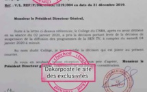 EXCLUSIVITÉ DAKARPOSTE ! Voici le document notifiant la décision de levée de la suspension des programmes de la SENTV