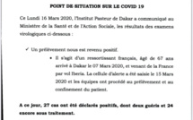 Dernière minute – Institut Pasteur : Un nouveau cas testé positif au coronavirus ce lundi .
