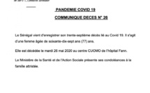 Covid-19 : 37e décès enregistré au Sénégal