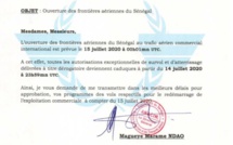 Le Sénégal officialise l’ouverture de son espace aérien (document)