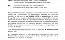 TEST COVID-19/CIRCULAIRE/AMENDEMENTS: Le Sénégal met en garde les compagnies aériennes