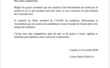 L’opposant guinéen Cellou Dalein Diallo proclame sa victoire à la présidentielle (Document)