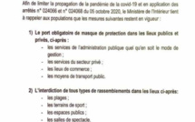 Lutte contre la Covid-19 : Les nouvelles mesures prises par le ministre de l’intérieur (DOCUMENT)