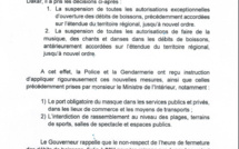 Coronavirus- Le communiqué du gouverneur de Dakar