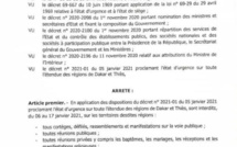Etat d'urgence assorti de couvre feu- Voici l'arrêté du ministre de l'Intérieur, Antoine Diome