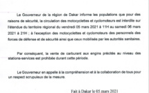 Urgent- La circulation des motocyclettes interdite aujourd'hui et demain (arrêtés)