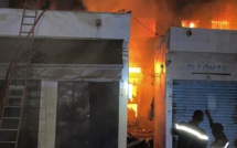 Bilan provisoire de l'incendie au marché central de Kaolack : 05 cantines, un magasin et un dépôt ravagés par les flammes.