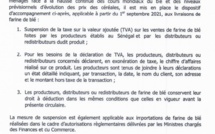Suspension de la TVA sur la farine de blé (ministère des Finances)