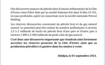 Un important gisement de pétrole découvert au large de la Côte d'Ivoire