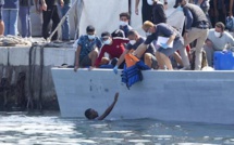 Arrivée massive de migrants sur l'île italienne de Lampedusa