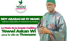 Tivaouane / Locales 2022 : La coalition Yewwi Askan Wi choisit Sidy Ababacar Sy Niang du PUR comme candidat pour la mairie.