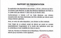 Elections législatives du 31 juillet 2022: révision exceptionnelle des listes électorales