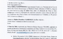 Mali : suspension des sanctions adoptées contre le Mali par les Chefs d’État de l'Uemoa (Document)