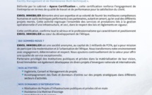 Certification: "Envol Immobilier" cértifiée pour les activités "exploitation et maintenance d'édifices publics et privés"