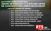 Élections législatives- Voici l'ordre de passage à la Rts des candidats déclarés recevables