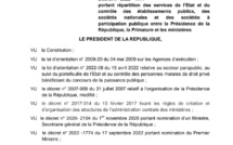 [Document] La Présidence publie le Décret portant répartition des services