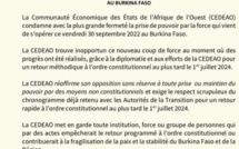 Coup d'Etat au Burkina -La Cedeao condamne