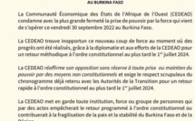 Coup d'Etat au Burkina -La Cedeao condamne