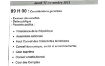Marathon budgétaire : Le programme des plénières (Documents)