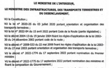 Les détails de l'arrêté d'interdiction du transport interurbain de 23h à 05H