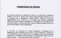 [Document] Macky Sall nomme anciens ministres, artistes, journalistes, religieux, sportifs… au grade de commandeur, officier et chevalier