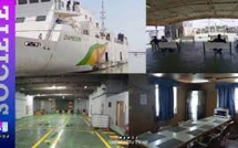 Première image de l'arrivée du bateau Diambogne à Ziguinchor