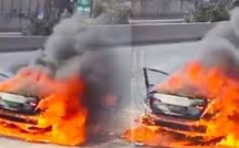Accident à la sortie de l'autoroute: Un véhicule particulier prend feu à hauteur de la corniche des Hlm