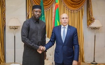  Le Président de la République Islamique de Mauritanie, Mohamed Ould Cheikh El Ghazouani reçoit le Pm, Ousmane Sonko