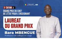 Grand Prix du Chef de l’État pour l’enseignant : Bara Mbengue, lauréat de l’édition 2023