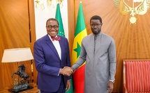 Le  président de la Banque africaine de développement (BAD), Akinwumi Adesina, reçu par le Pr Diomaye Faye